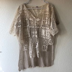 Free People lace cover up/sheer top